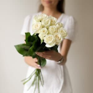 Белые розы в ленту (Россия, 11 шт) №1742 - Фото 9
