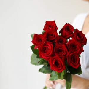 Красные розы в ленту (Россия, 11 шт) №1741 - Фото 4