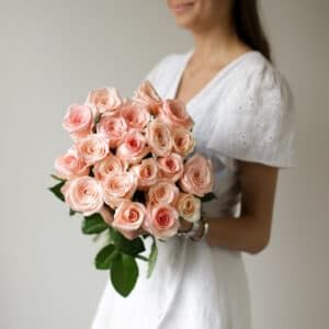 Розовые розы в ленту (Россия, 21 шт) №1735 - Фото 25