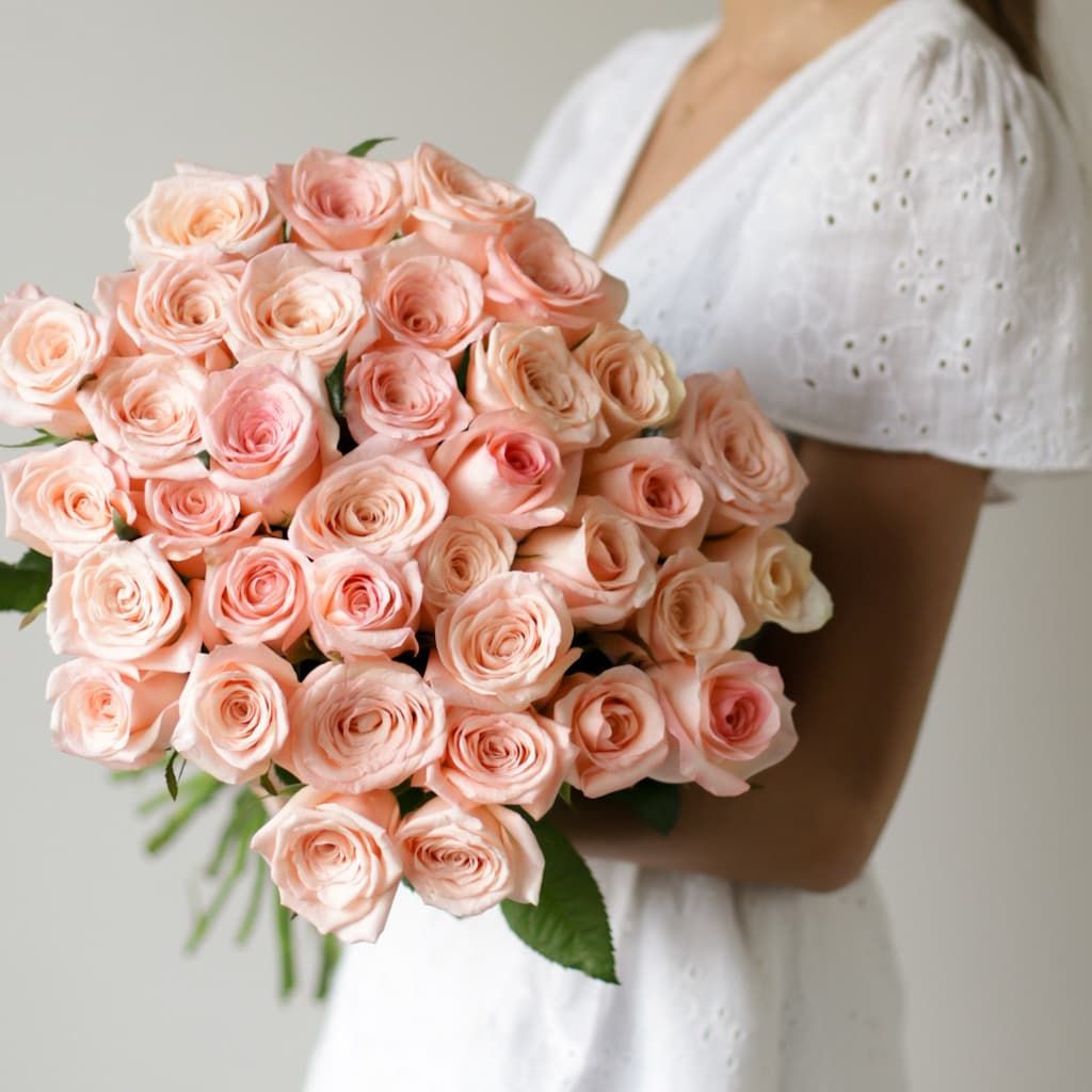 Розовые розы в ленту (Россия, 35 шт) №1739 - Фото 26