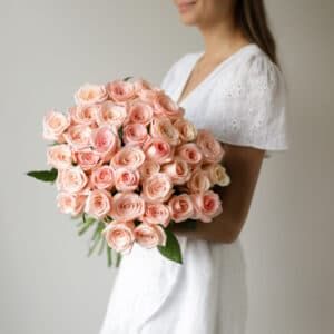 Розовые розы в ленту (Россия, 35 шт) №1739 - Фото 27