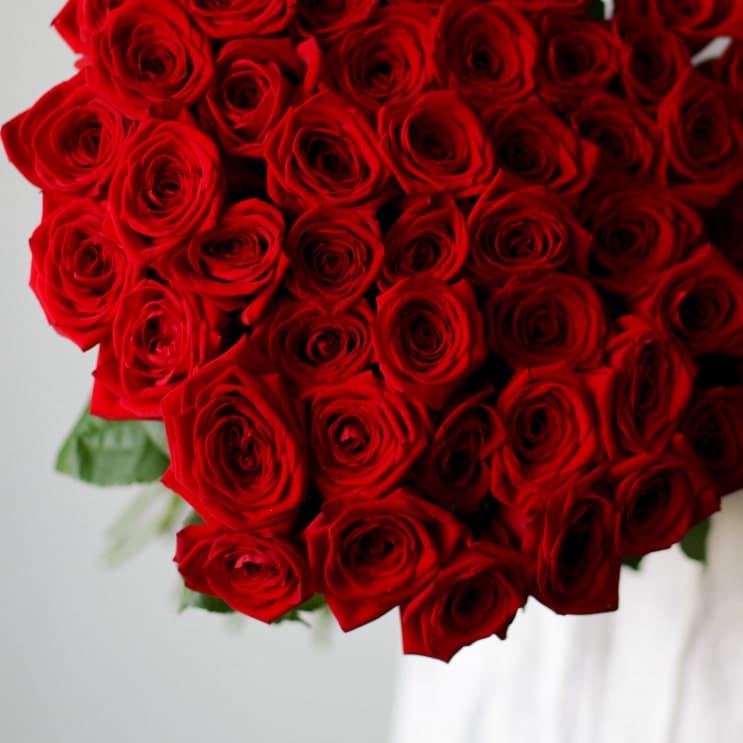Розы красные российские в ленту (51 шт) №1725 - Фото 6