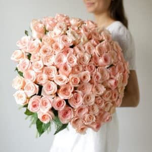 Розы розовые в ленту (Россия, 101 шт) №1730 - Фото 7