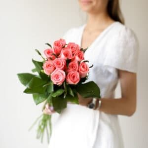 Ярко-розовые розы в ленту (Россия, 11 шт) №1744 - Фото 3
